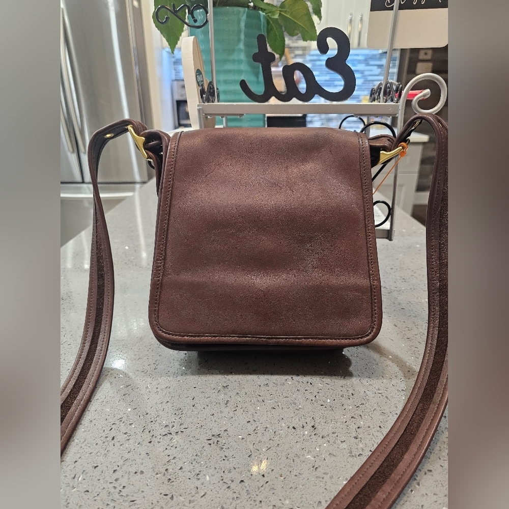 Coach Mahogany Brown Vintage Legacy Medium Studio Flap Bag.